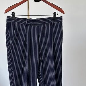 Navy blue pinstripe dress pants